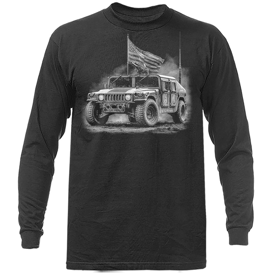 Drive On Army Military US Flag Patriotic Veteran Long Sleeve Shirt
