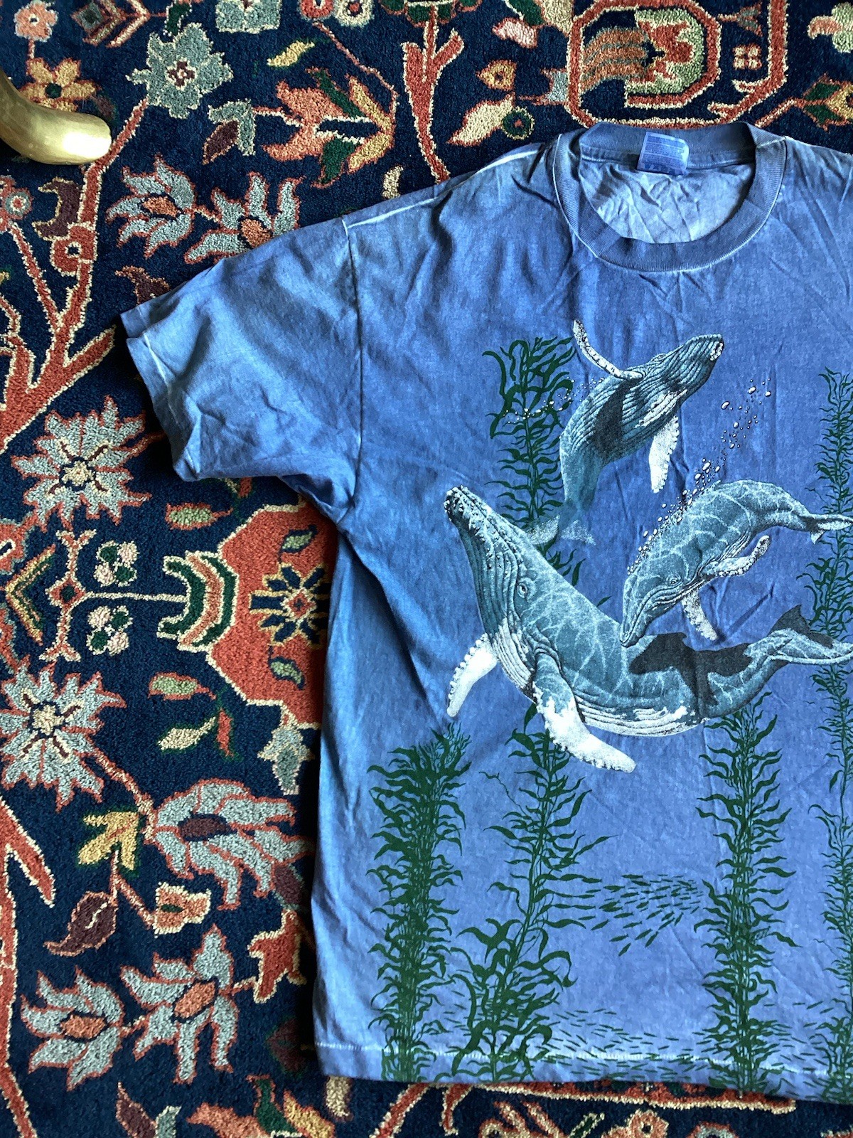Vintage 1990s Whale Animal Nature Die T Shirt Double Sided Art Hippy Hawaii gallery
