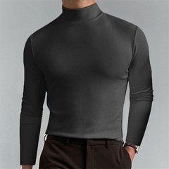 Men’s Turtleneck Slim Fit Basic Tops Lightweight Pullover Long Sleeve T Shirt