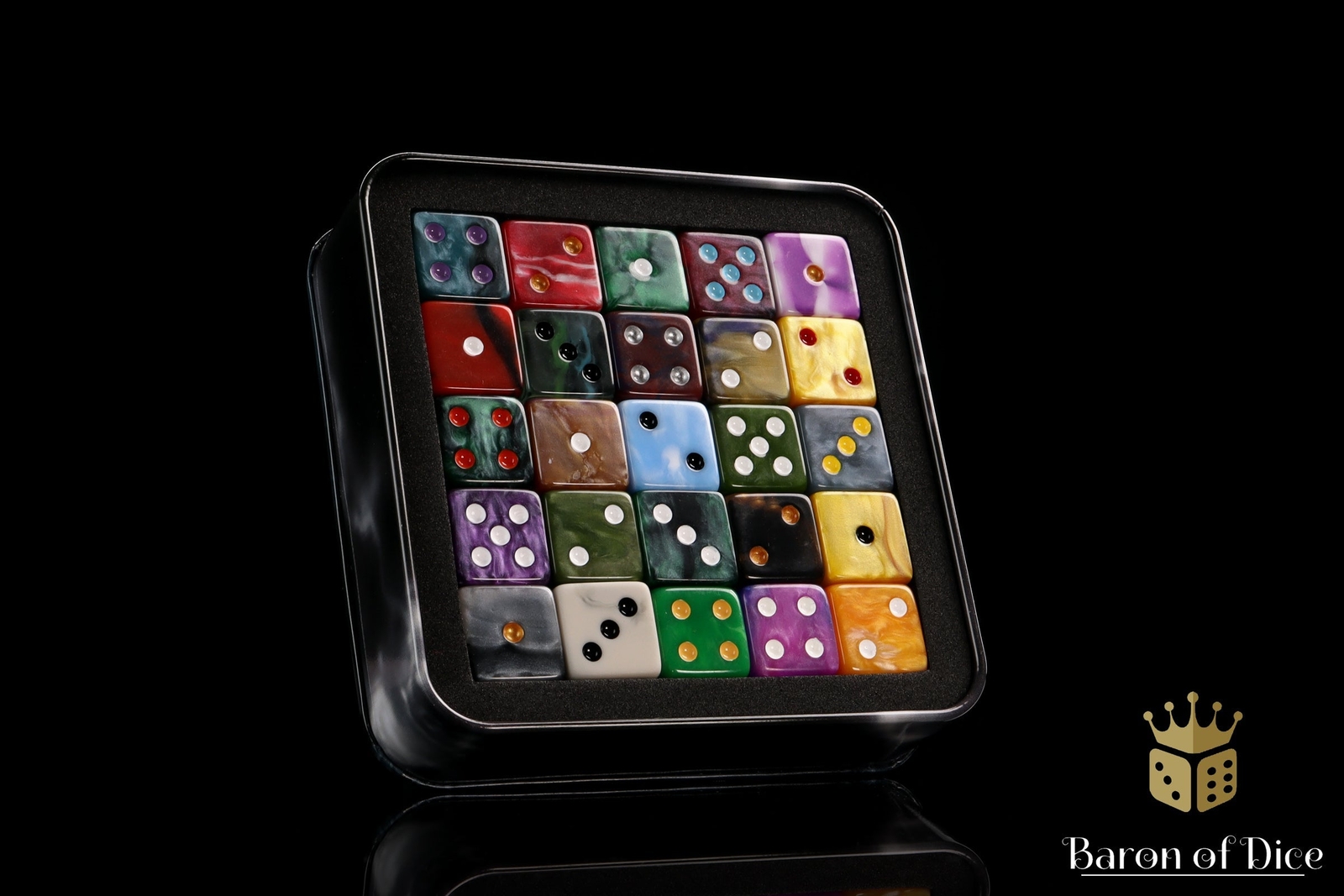 Orc Wargaming Dice - Resin D6s - Green with White Symbols