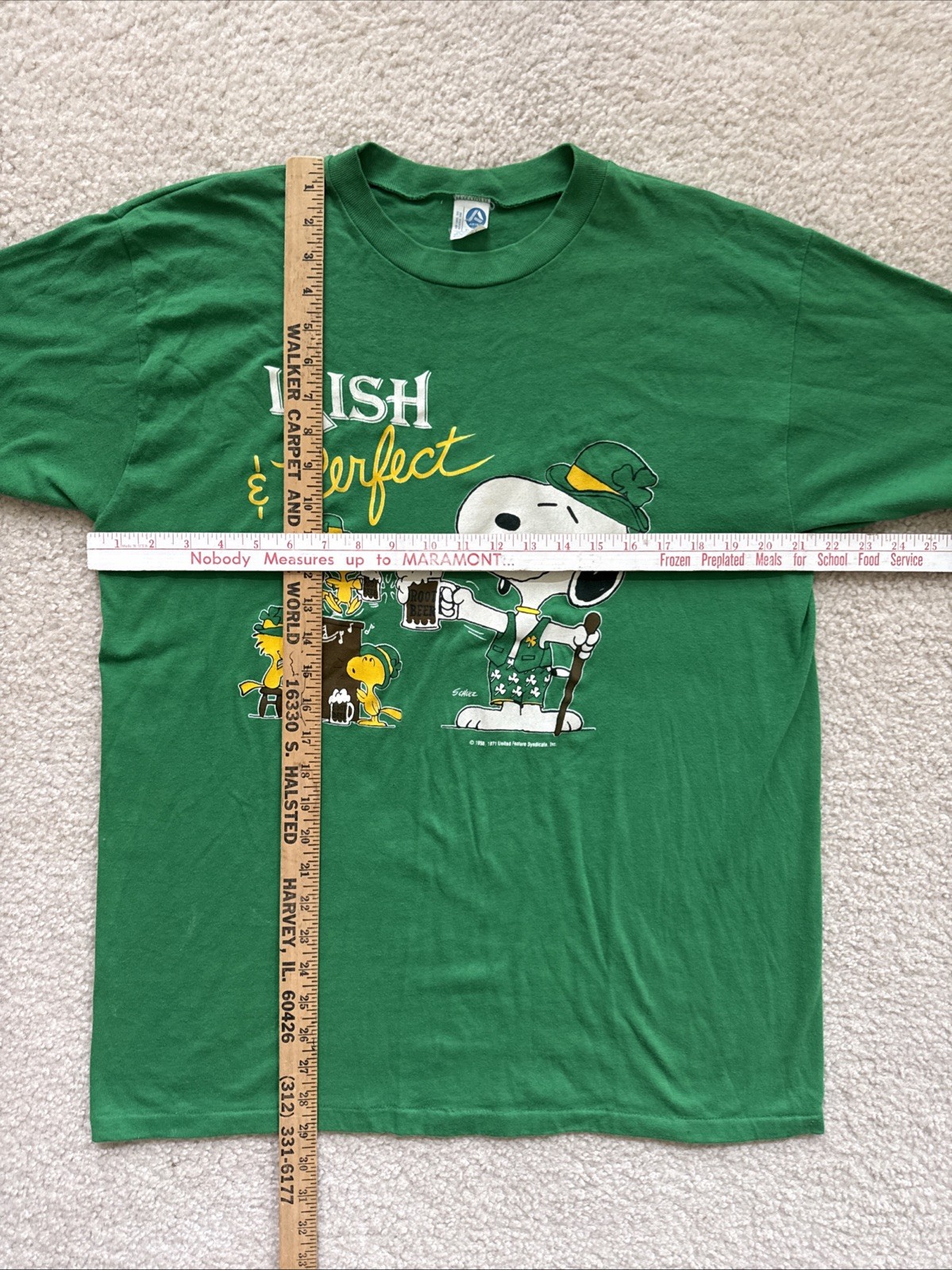 Vintage Artex Peanuts Snoopy Irish And Perfect Shirt Men's L Single Stitch gallery