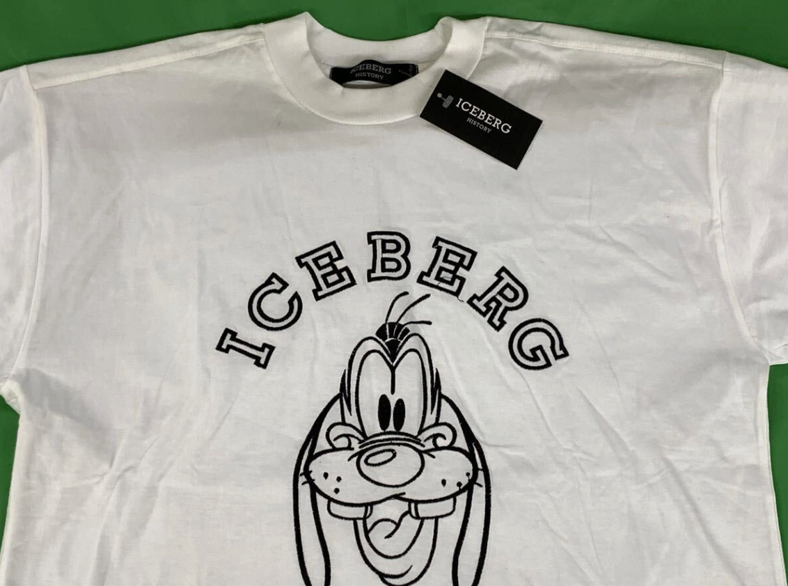 Iceberg HISTORY Vintage GOOFY White T-Shirt Men's Unused with Tag From Japan gallery