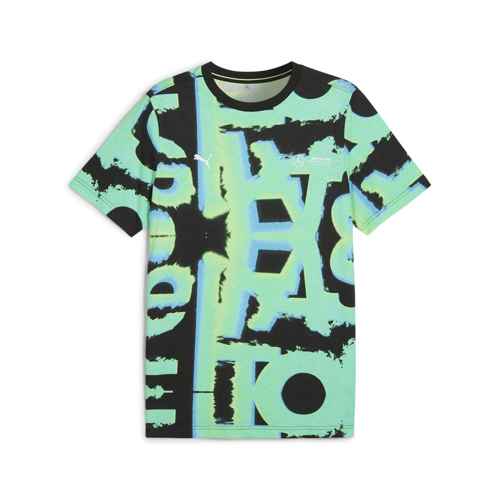 PUMA Mapf1 Neon Energy Graphic Crew Neck Short Sleeve T-Shirt Mens Green Casual gallery