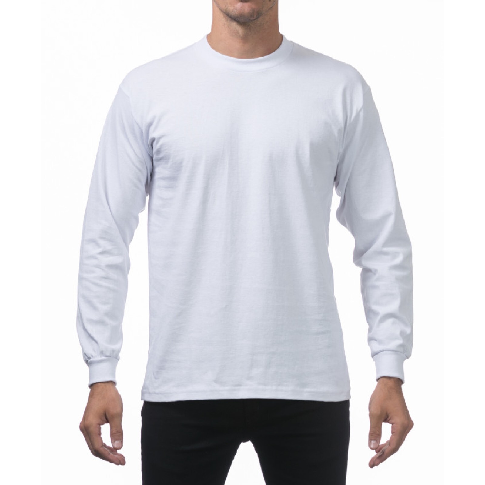 PROCLUB MENS HEAVYWEIGHT LONG SLEEVE T SHIRTS PRO CLUB CASUAL COTTON TEE SHIRT gallery