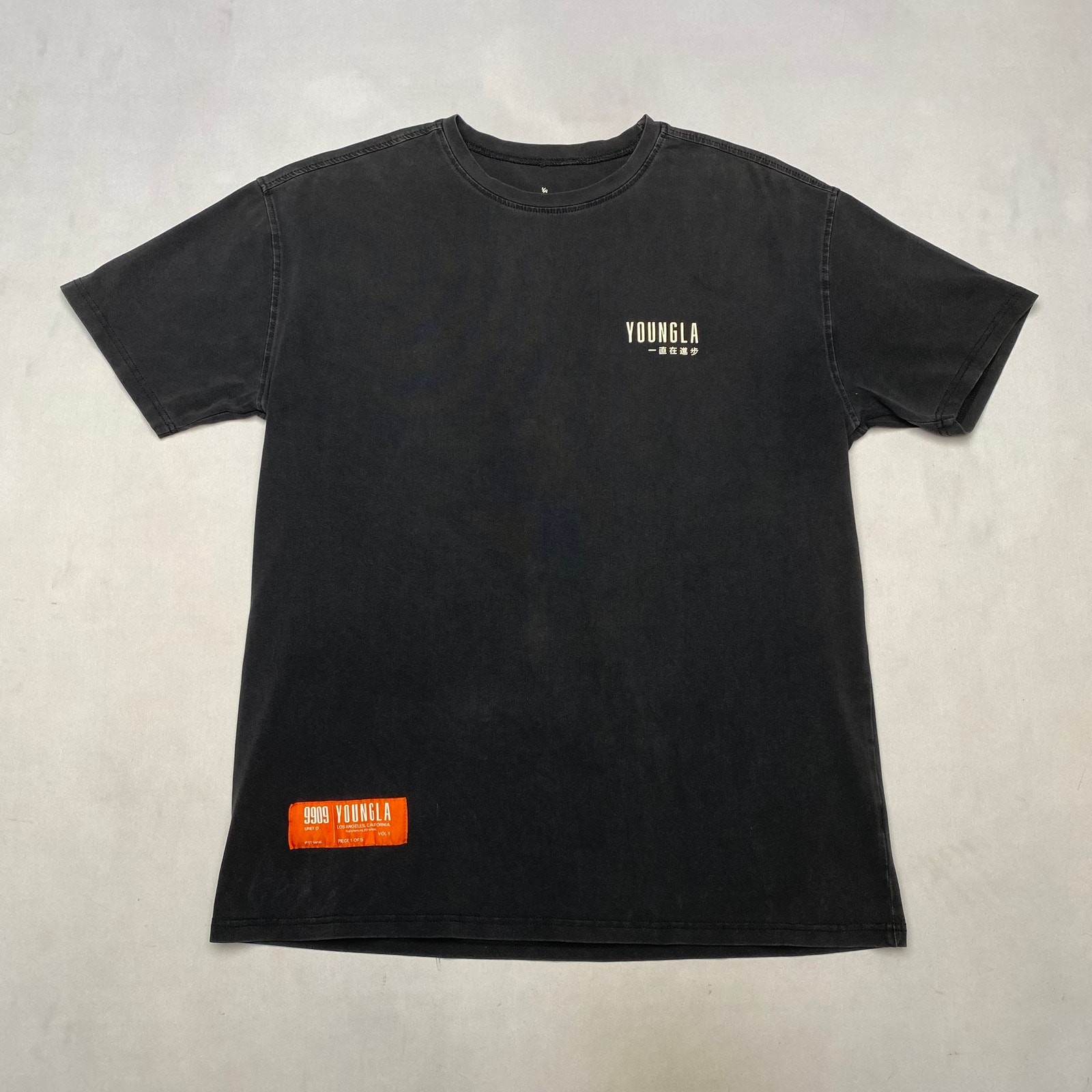 YoungLA 449 Washed Drip Tee Shirt Men's Small Always Improving Gym Rare gallery