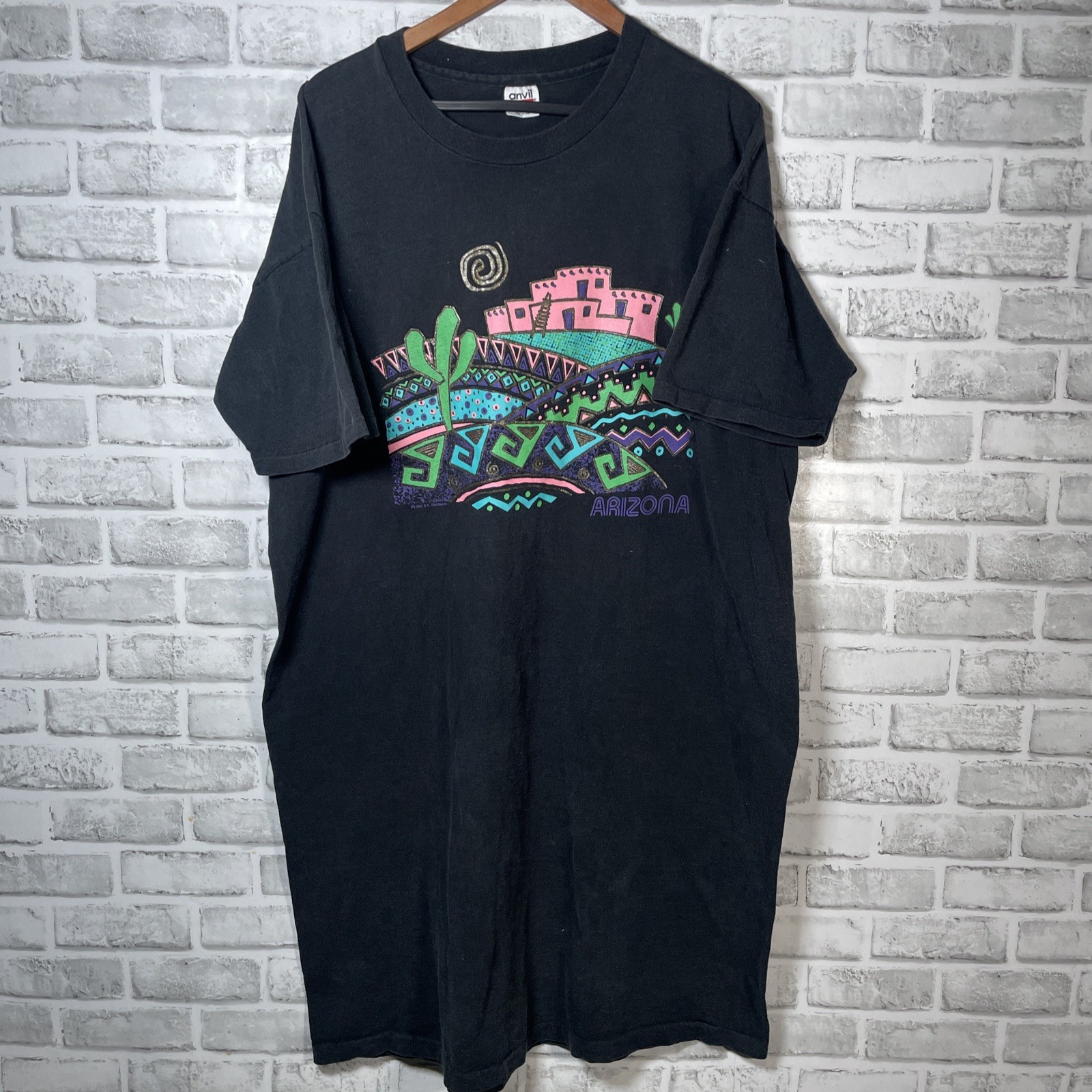 VTG Arizona Graphic Tee Dress Anvil OSFA USA Single Stitch