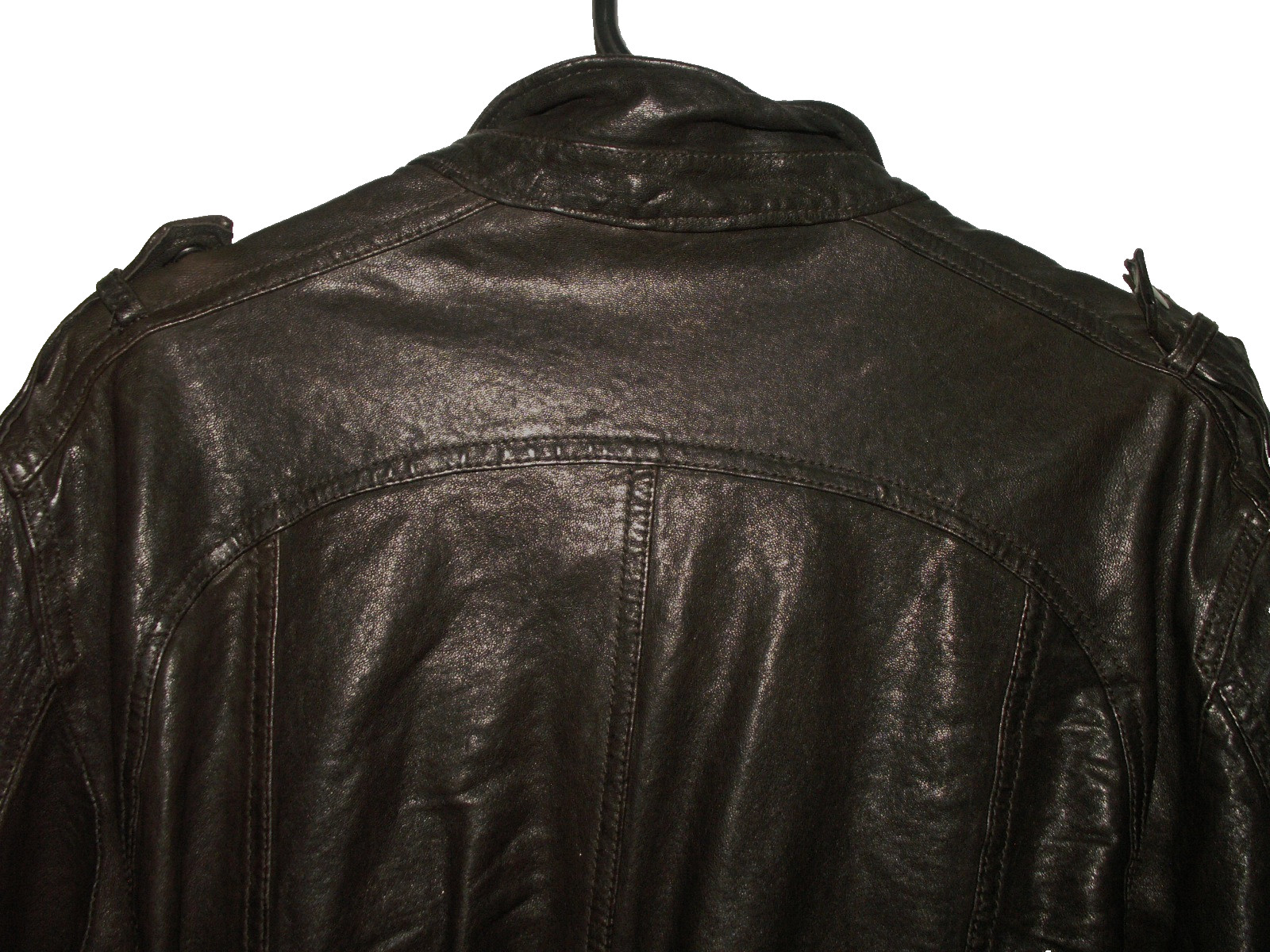Men's All Saints MCKAY LEATHER SHIRT jacket overshirt XL (ref80) £199.99!!!!! gallery