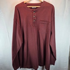 Duluth Trading Longtail XL TALL T-Shirt LS Pocket Red Button Work Casual Outdoor