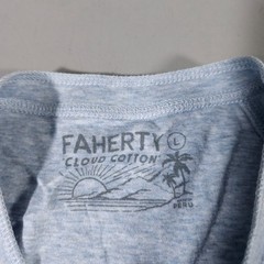 Faherty Henley Mens Large Blue Cloud Cotton Pima Modal Long Sleeve Raglan Shirt