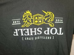 2014 Top Shelf Craft Distillers Bottoms Up Perth Ontario Adult Black XL TShirt