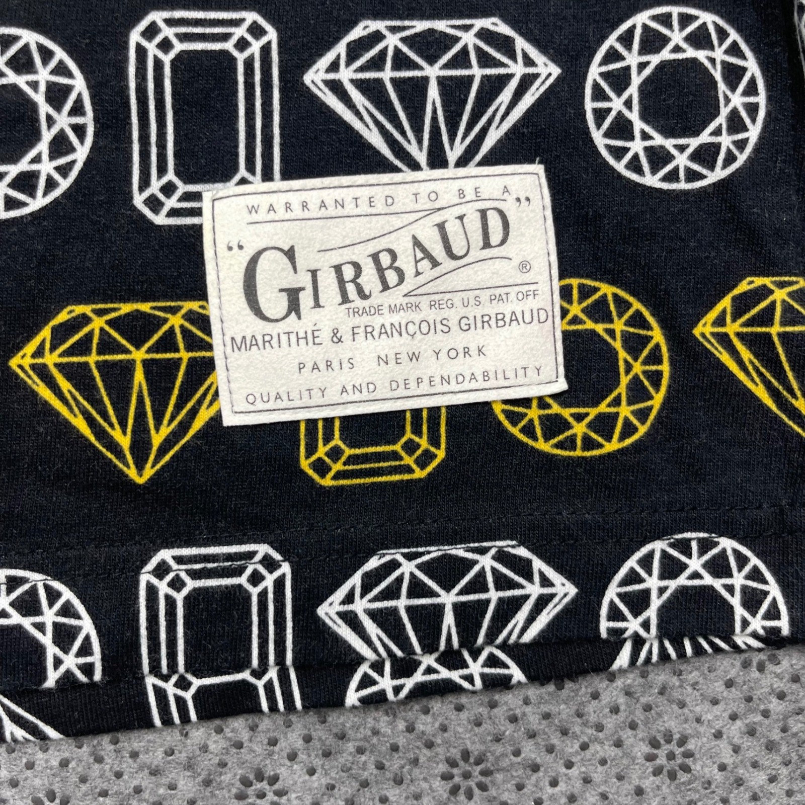 Vintage Y2K Marithe Francois Girbaud Mens 2X Black Diamond All Over Print Shirt gallery