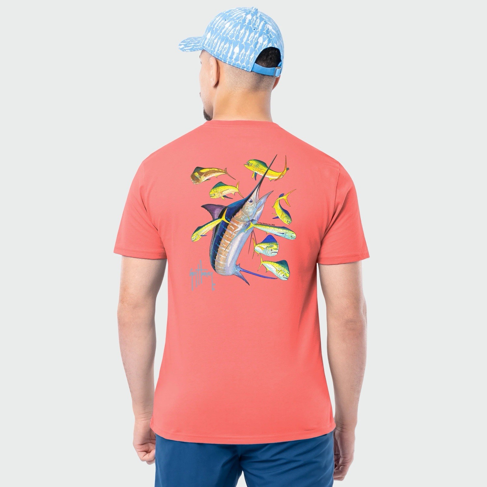Guy Harvey OG Tee - Marlin Dorado T-shirt XL in Spiced Coral NWT gallery