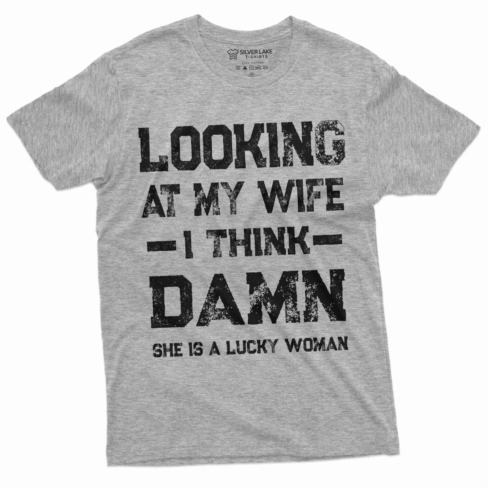 Funny Looking at my Wife Lucky Woman Tee Birthday anniversary Gift for Husband gallery