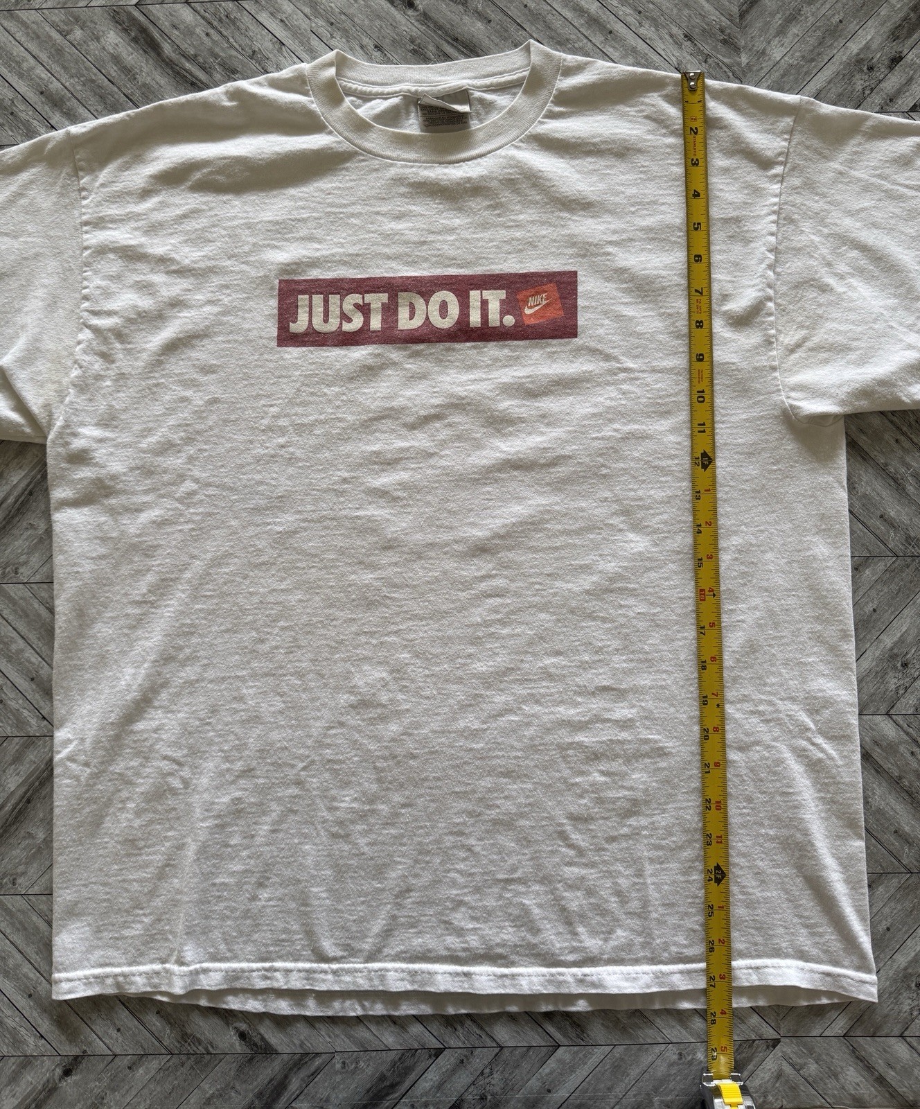 VTG Nike T-Shirt Mens XL White Just Do It Outdoor Sports Gym Running Workout 90s gallery