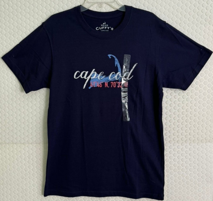 NWT Cuffy's Cape Cod Massachusetts Navy Blue T Shirt - 100% Cotton- Size M gallery