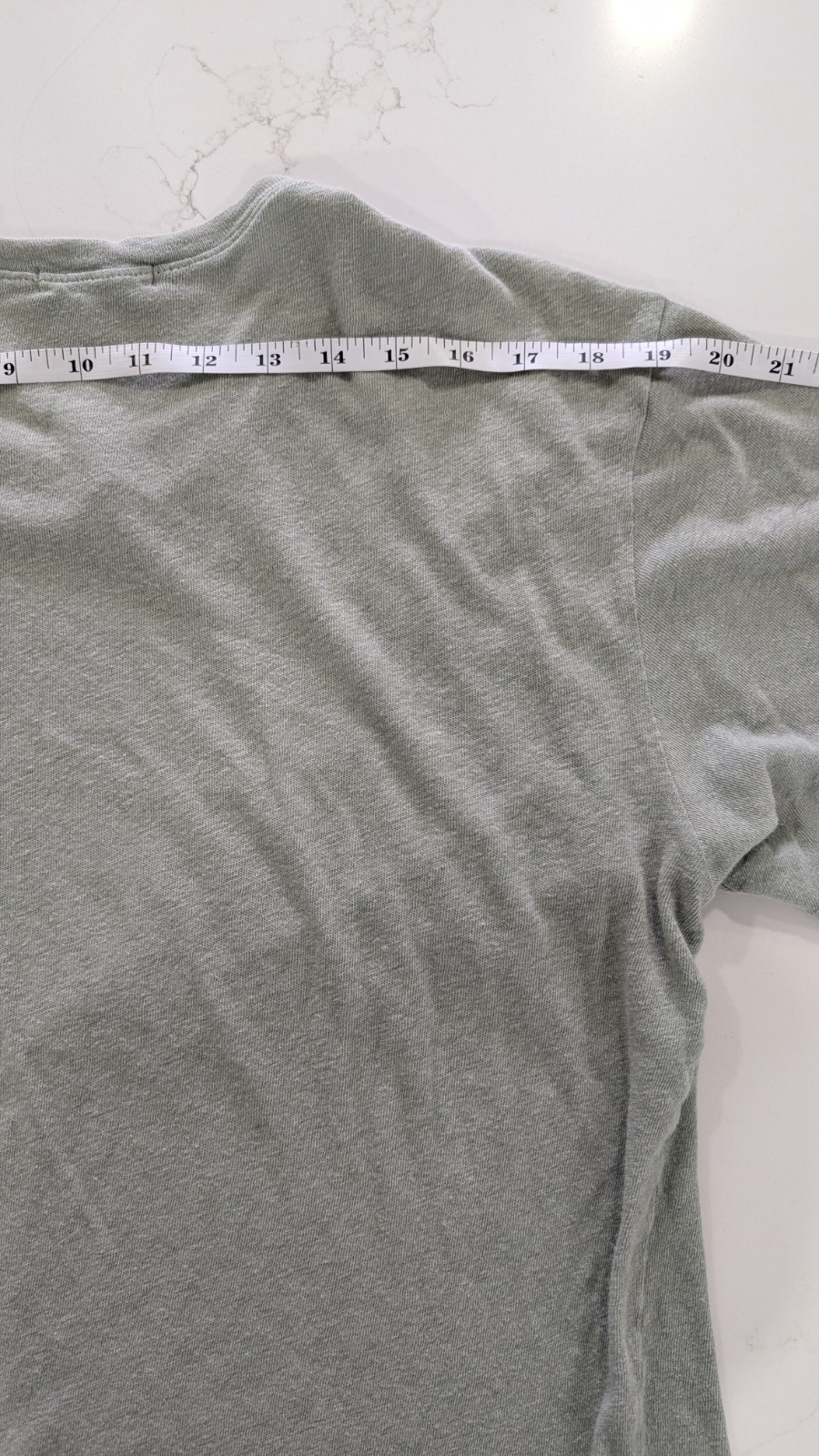 American Trench Sage Green Cotton Linen Tee Shirt Mens Small S Made in USA gallery