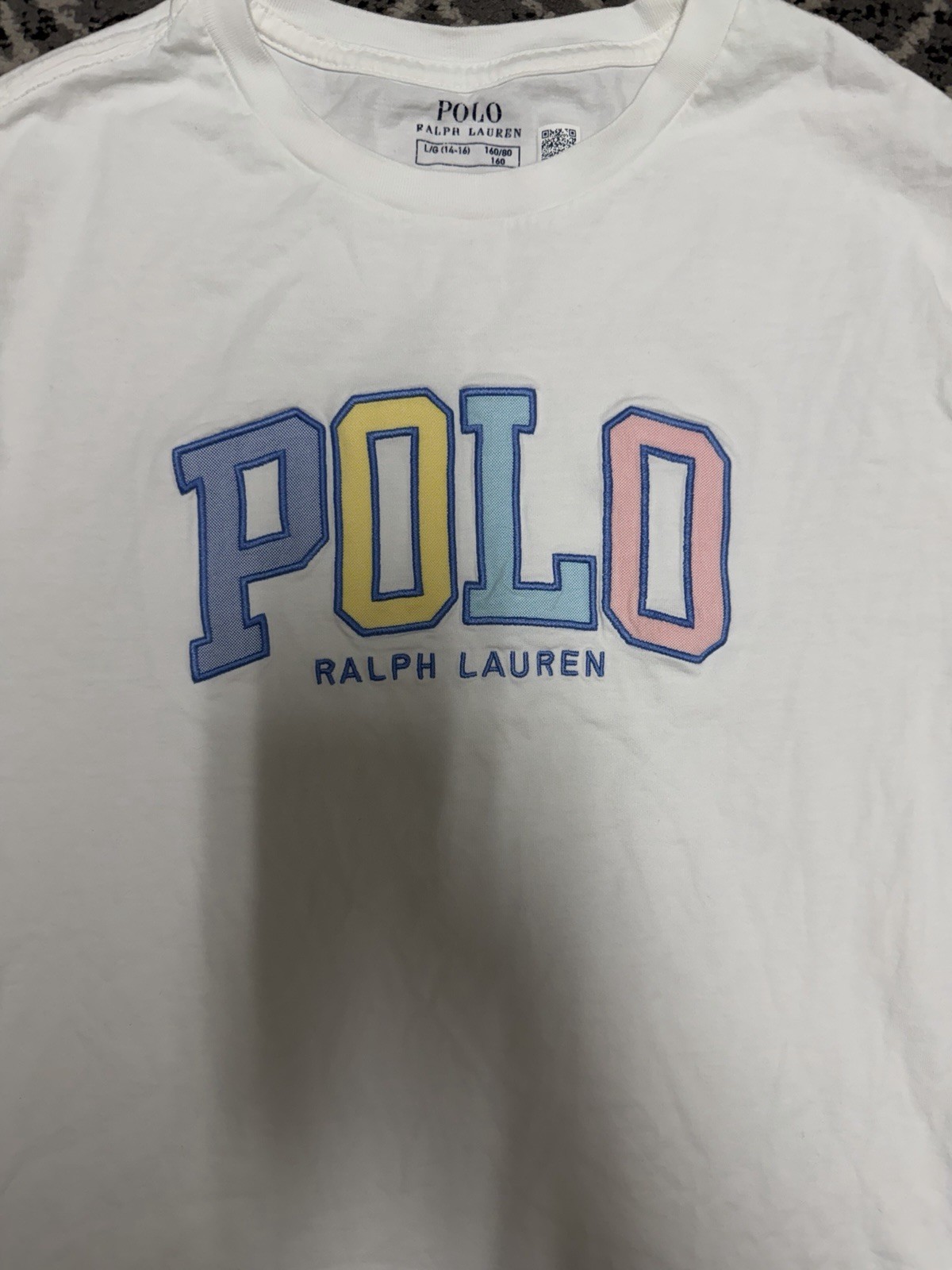 Polo Ralph Lauren White T-Shirt With Multicoloured Logo Size L #preppy #classic gallery
