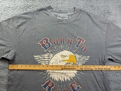 No Boundaries Shirt Mens Medium Gray Born To Ride Eagle Graphic Tee Oversized