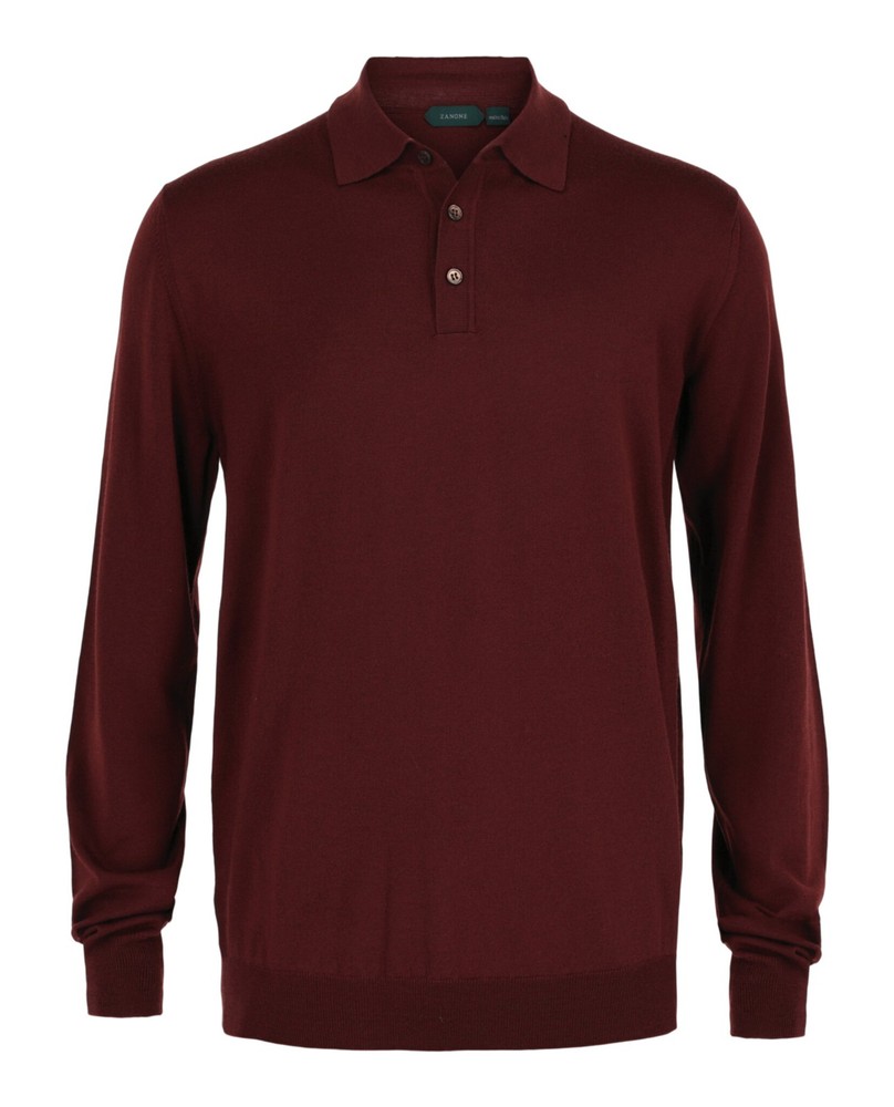 Slowear Mens Zanone Flex Wool Slim-Fit Polo