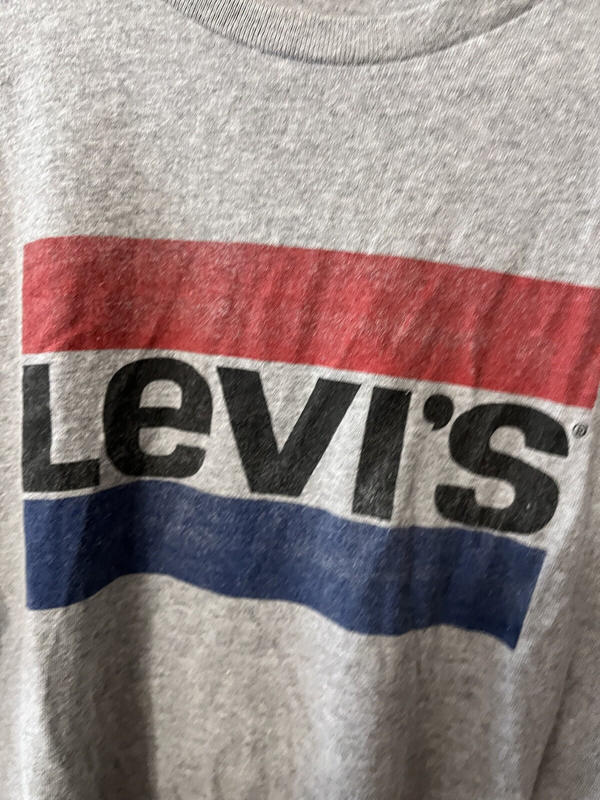 Levis Shirt Adult Large Gray Big Logo Crew Neck Tee Men Solid gallery