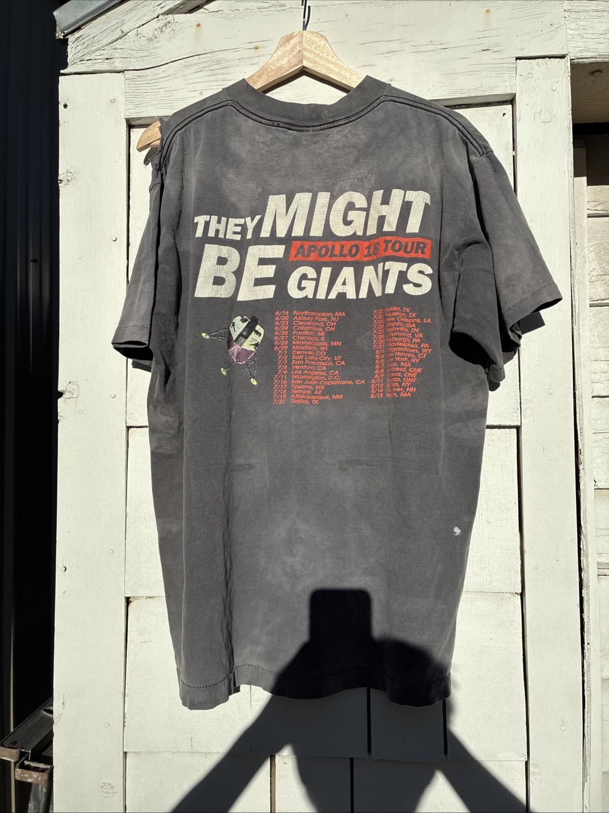 Vintage 90s Distressed Giant They Might Be Giants Apollo 18 Tour Band SZ XL USA gallery