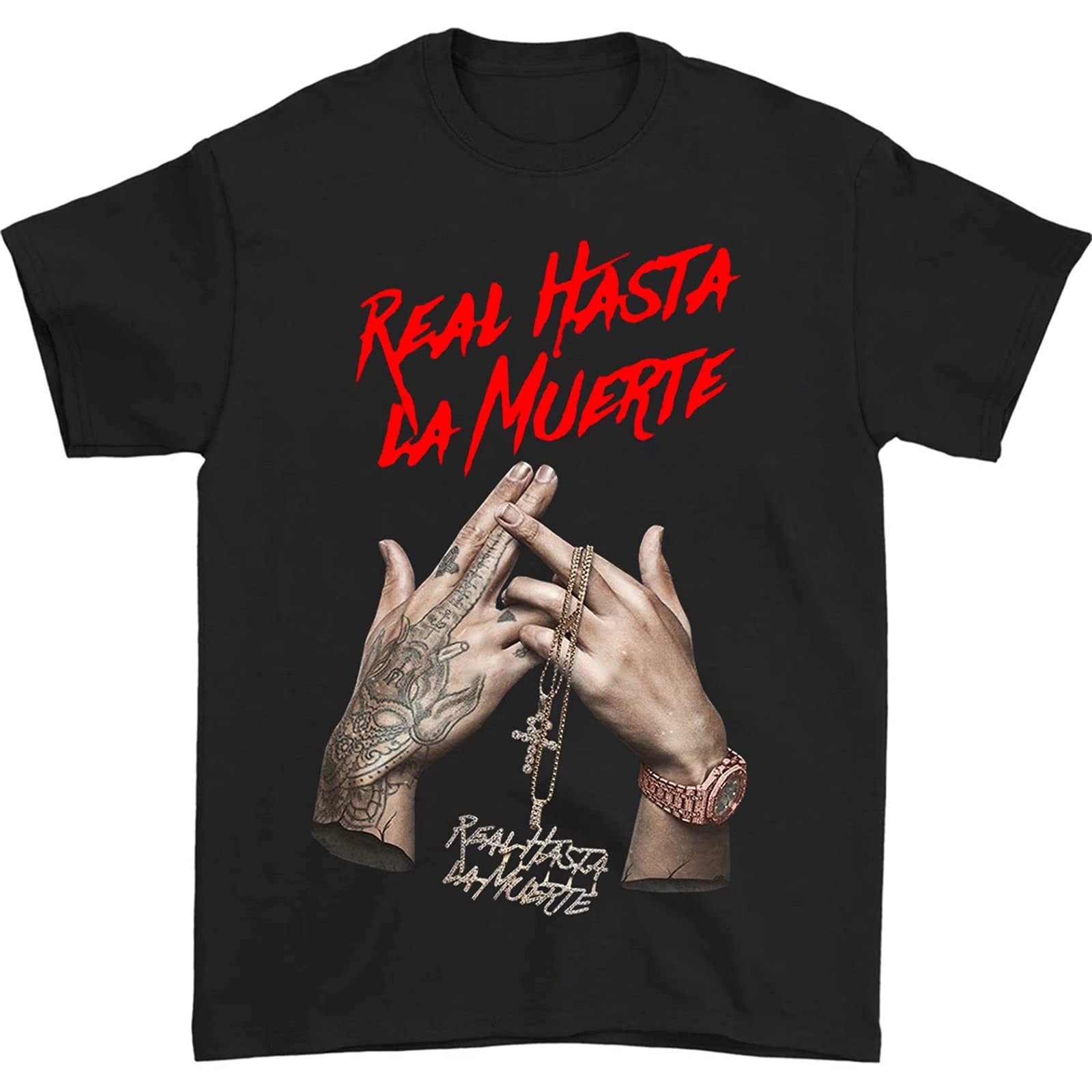 Anuel-AA-Real-Hasta-La-Muerte Shirt Fashion Men's t Shirts top Black Medium gallery