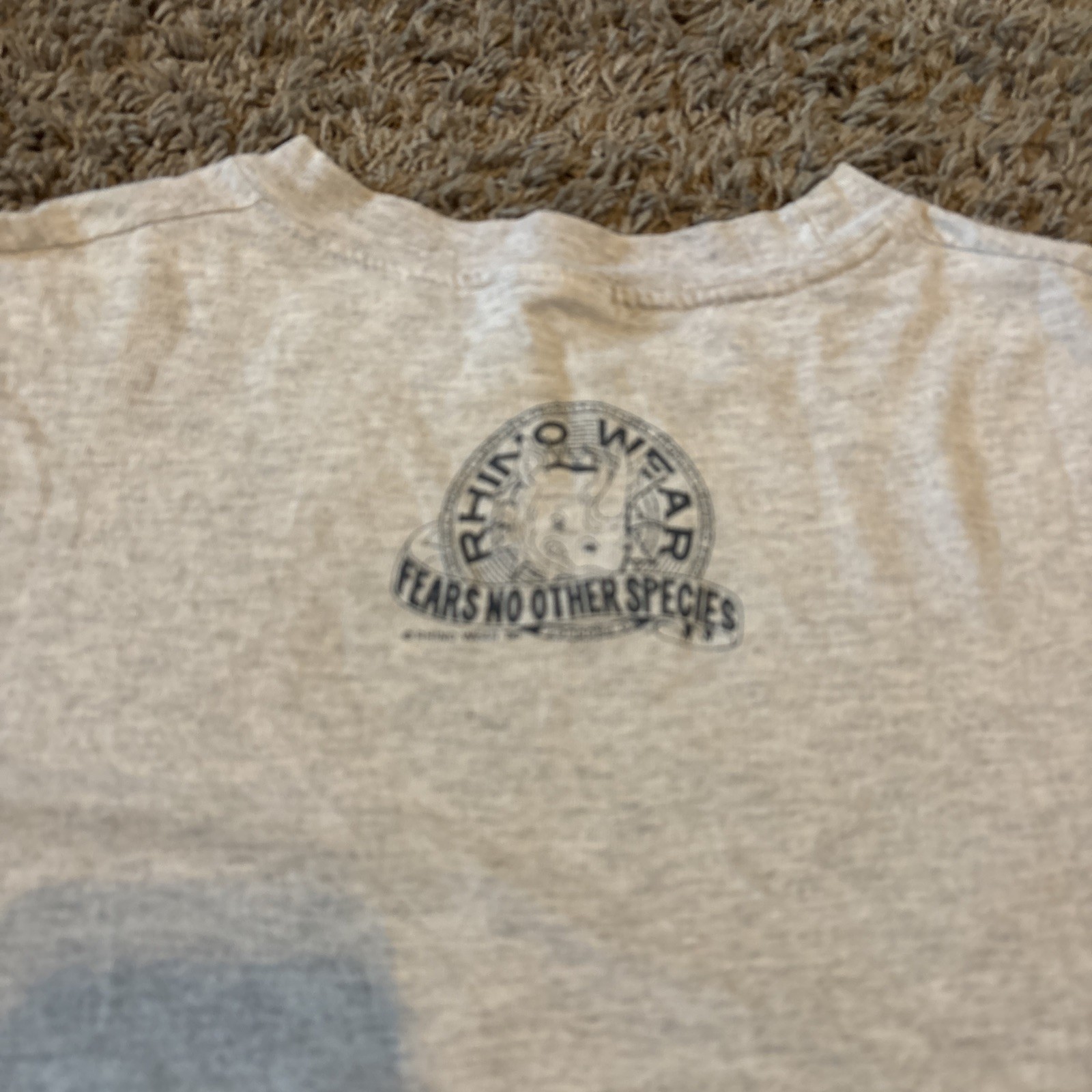 Vintage 90s Hanes Rhino Wear Gray Mens M Fear No Other Species T-Shirt Retro gallery