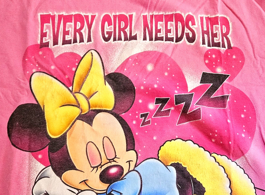 Vintage 90s Y2K Disney Minnie Mouse Beauty Sleep T Shirt OSFA Women's gallery