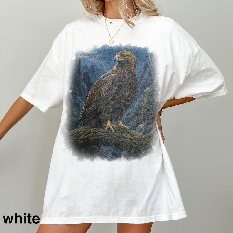 Golden Eagle Moon Comfort Tee Shirt Nature Wildlife Animal Soft gallery