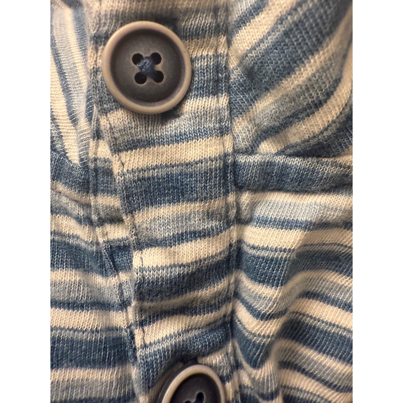 Johnnie-O Hangin Out Mens XL Blue Striped Long Sleeve Henley Shirt Stand Collar gallery