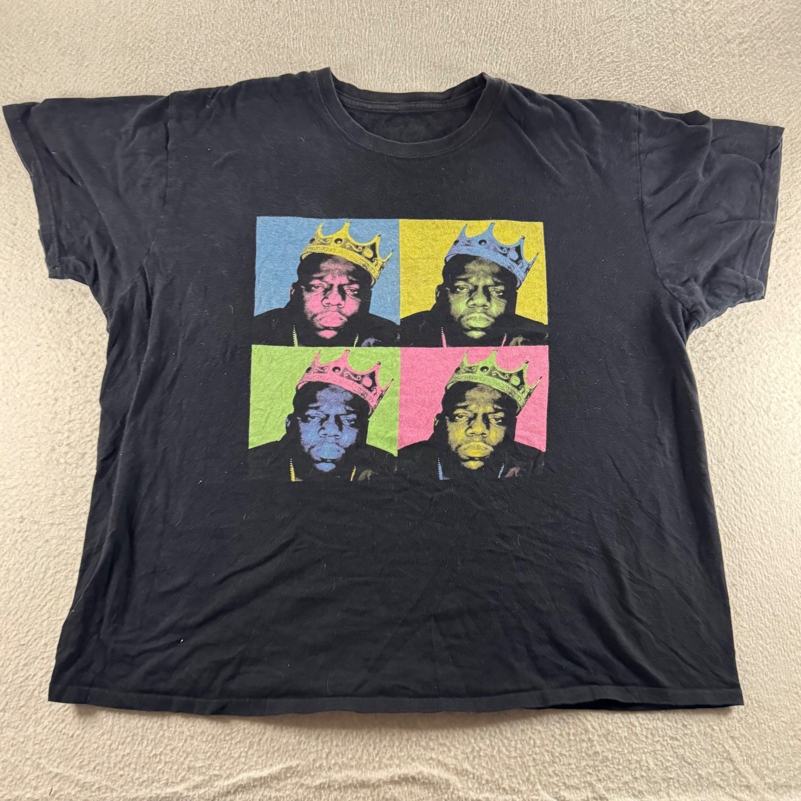 Biggie Smalls Notorious BIG Pop Art Graphic T Shirt Black Mens Hip Hop Rap gallery