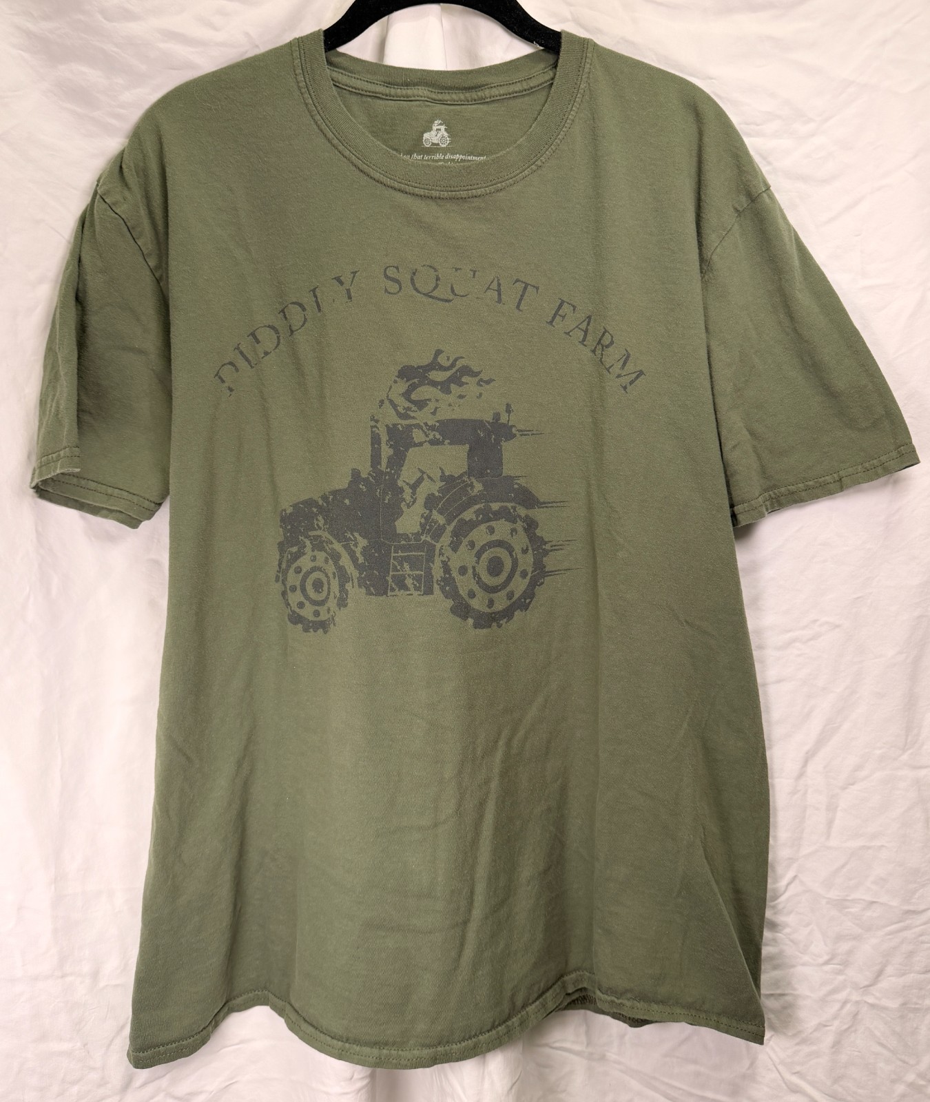 Diddly Squat Farm Tractor T-Shirt XL Olive Green Jeremy Clarkson UK Cotton Tee gallery