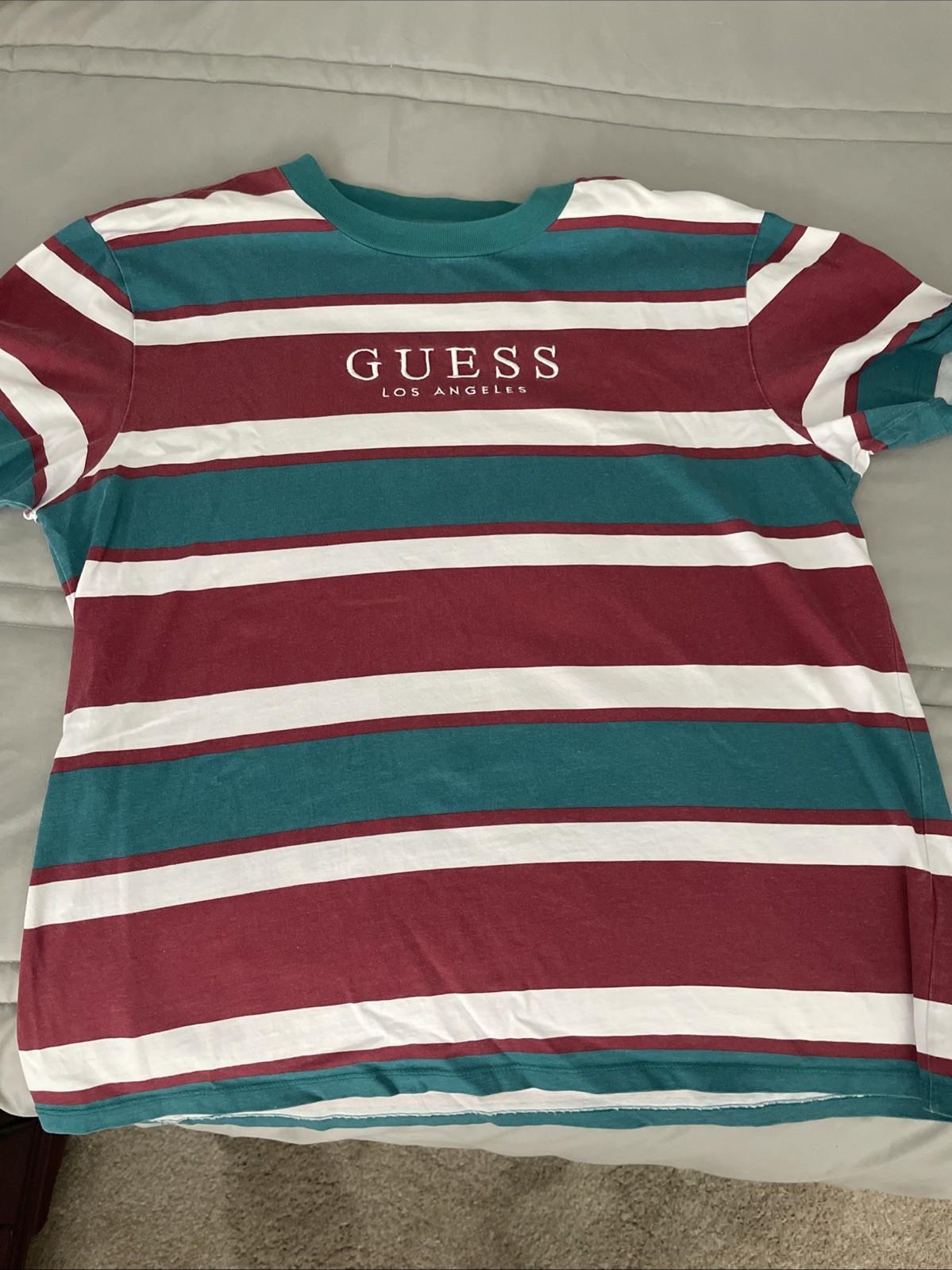 GUESS Los Angeles Mens Medium Striped T Shirt 100% Cotton