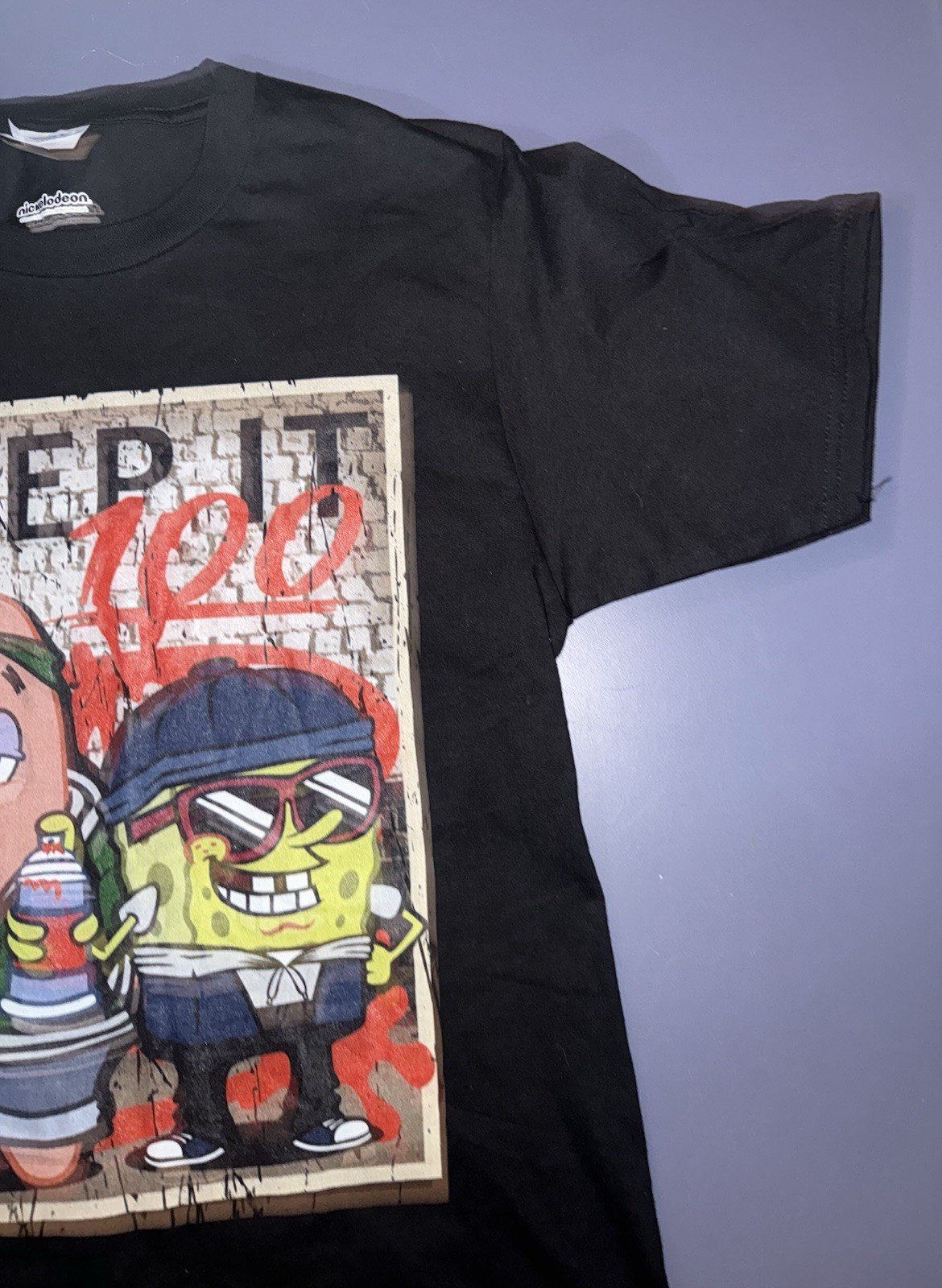 SpongeBob Square Pants Tee Shirt “Keep It 100” Black gallery
