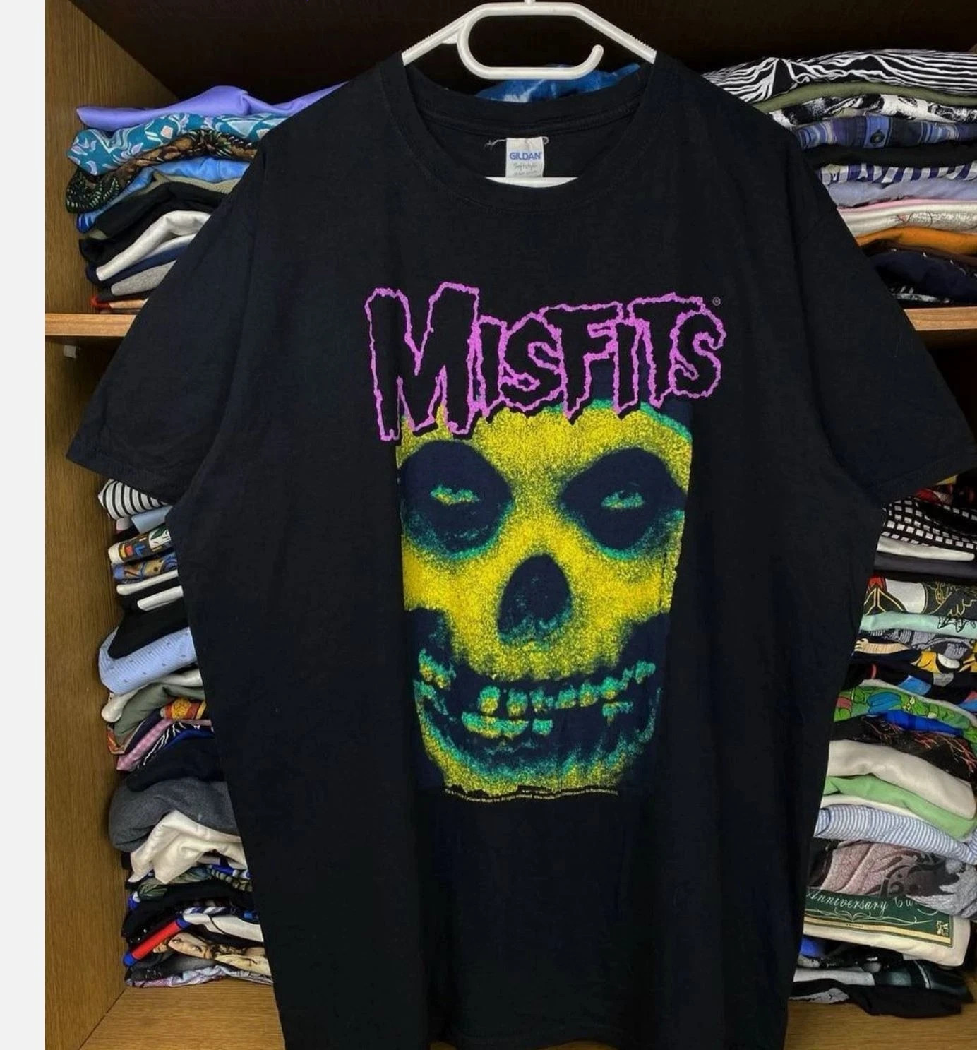 Vintage Style 90s Misfits Big Skull Reprint T-Shirt Punk Rock Band Black Unisex gallery