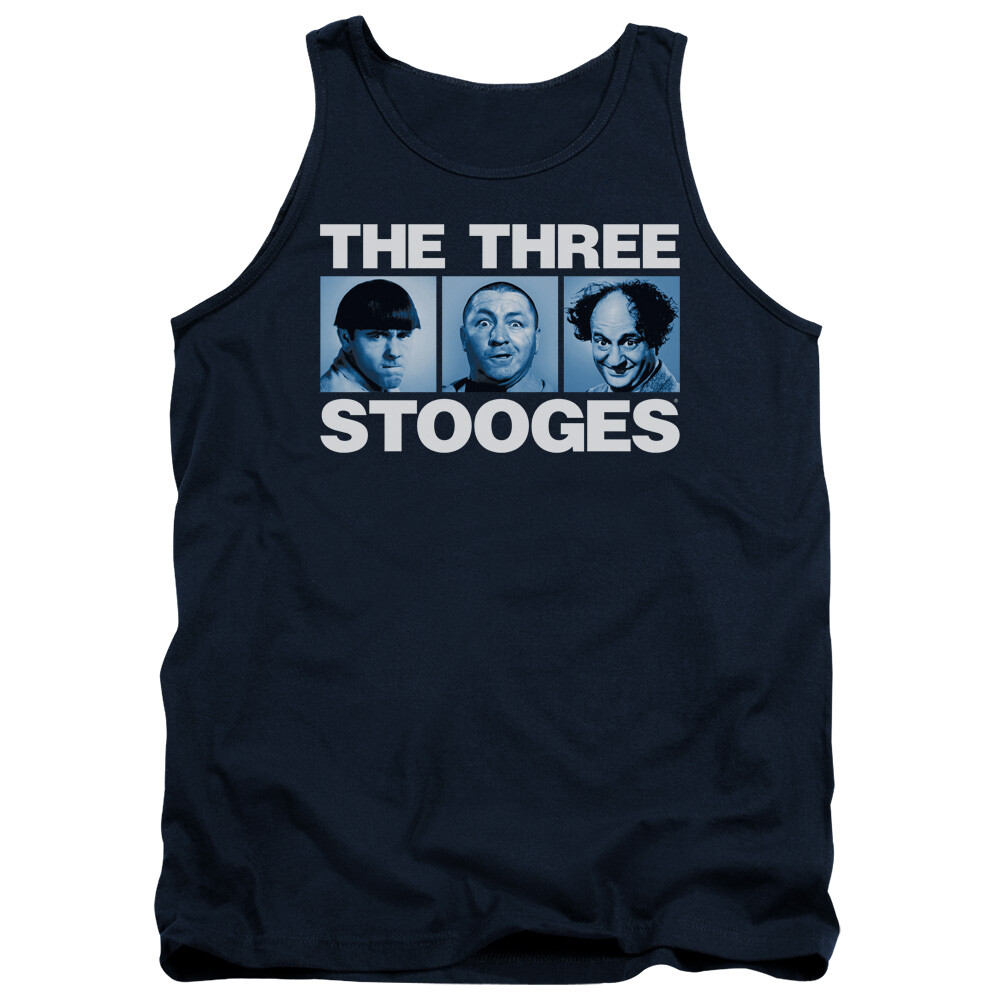 Three Stooges Tanktop Headshots Navy Tank gallery