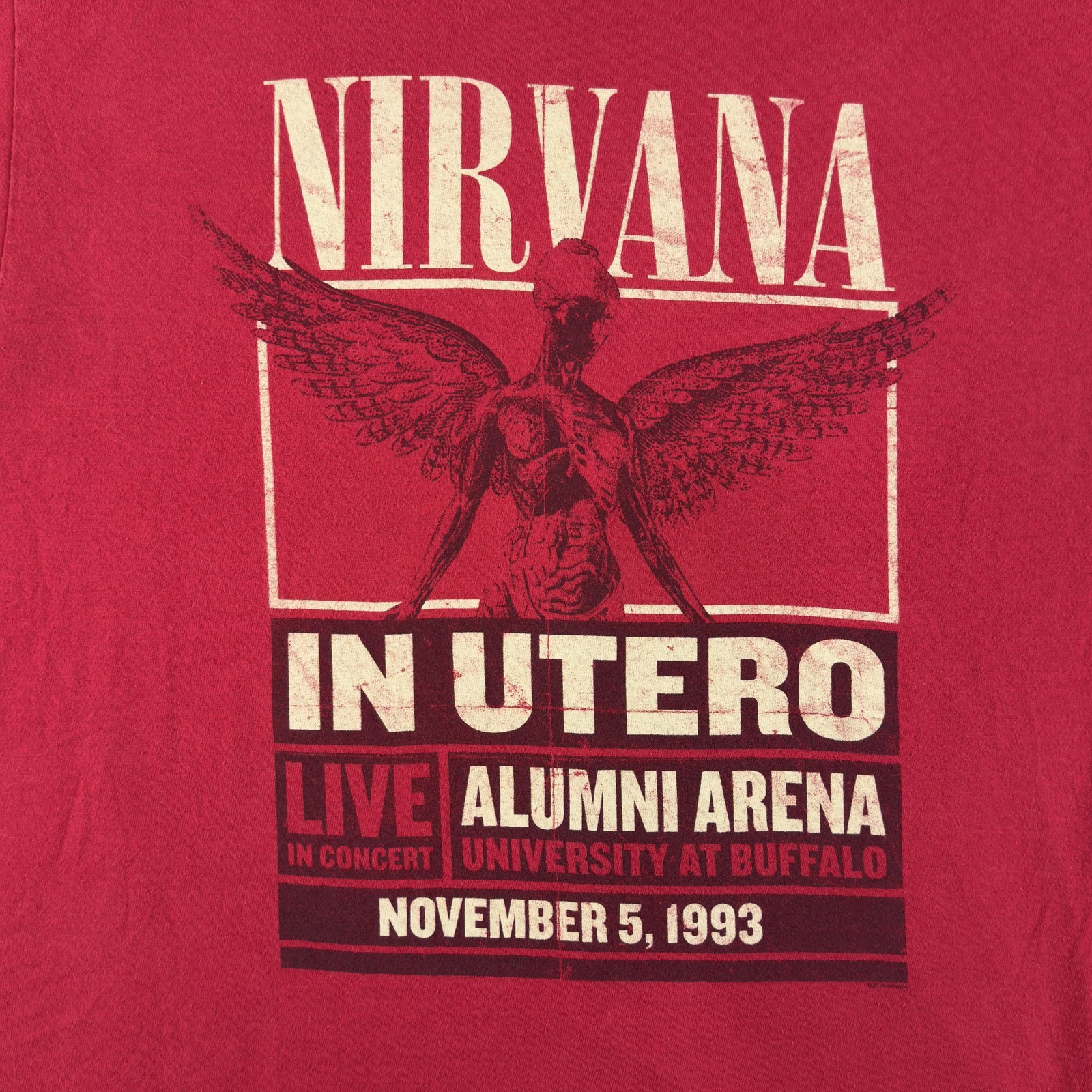 Nirvana In Utero Shirt Mens XL Red 1993 Concert Tee T-Shirt Tultex Band Rock gallery
