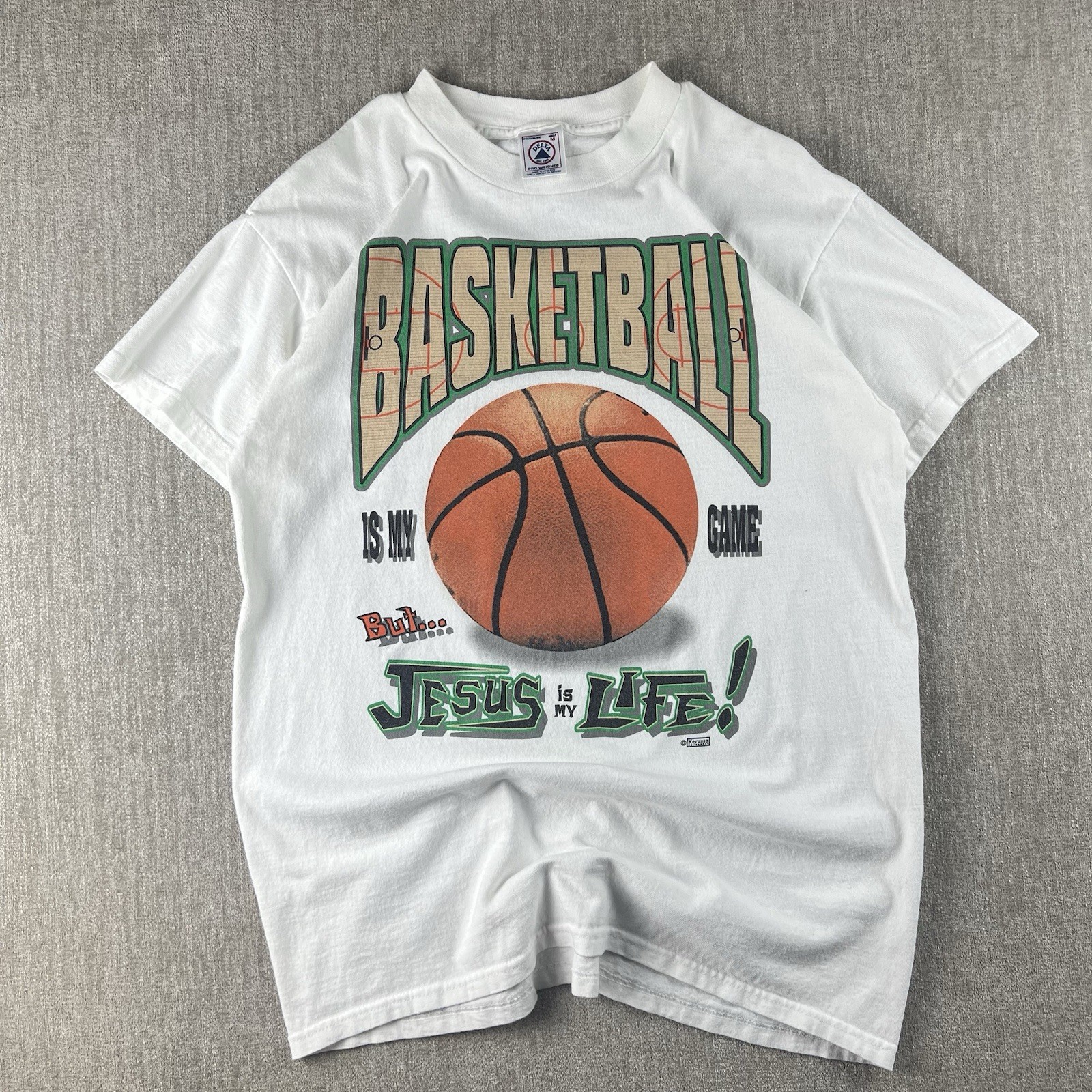 Vintage Kerusso Basketball Shirt M Jesus Is My Life Christian Delta Pro Weight
