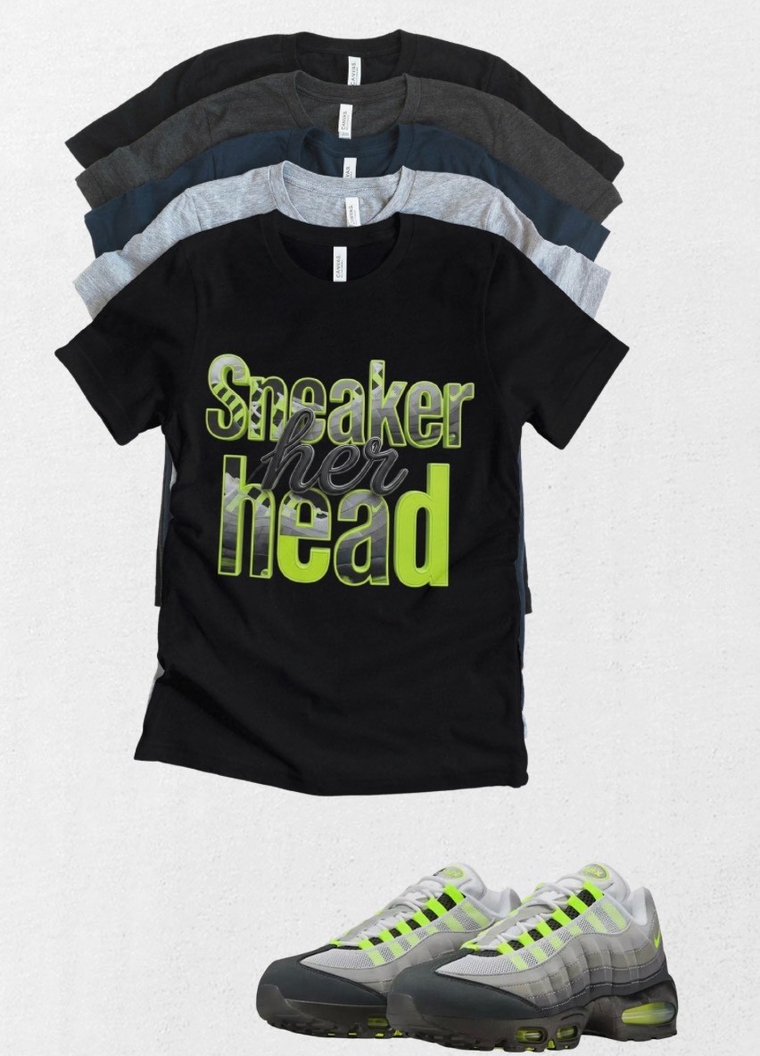 Custom Tshirt OG Air Max 95 OG Neon Sneaker HER Matching T-Shirt Sneakerhead LE gallery