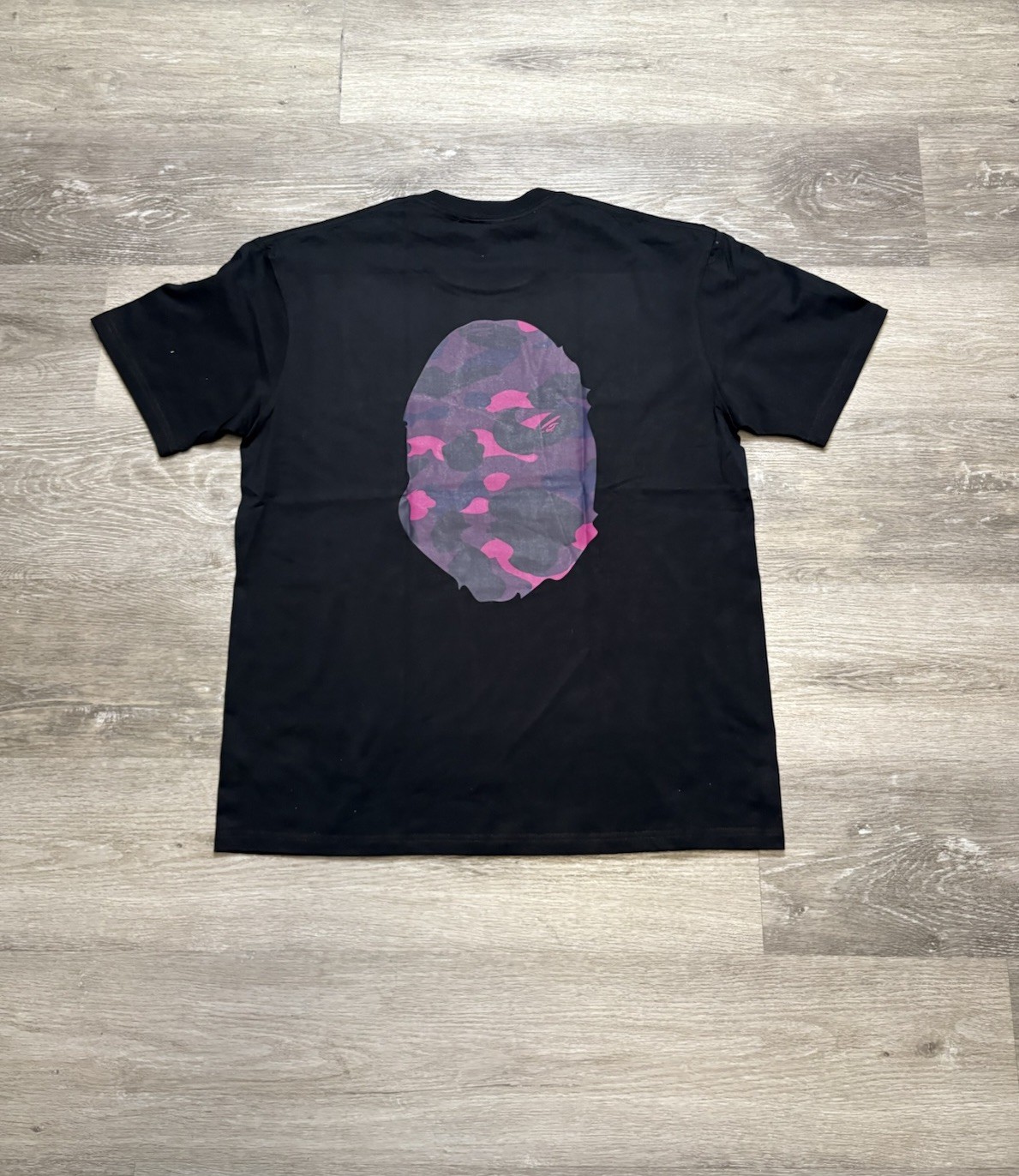 A Bathing Ape BAPE Men’s M Black Cotton Jersey Crew Neck Tee Camo Ape Head gallery