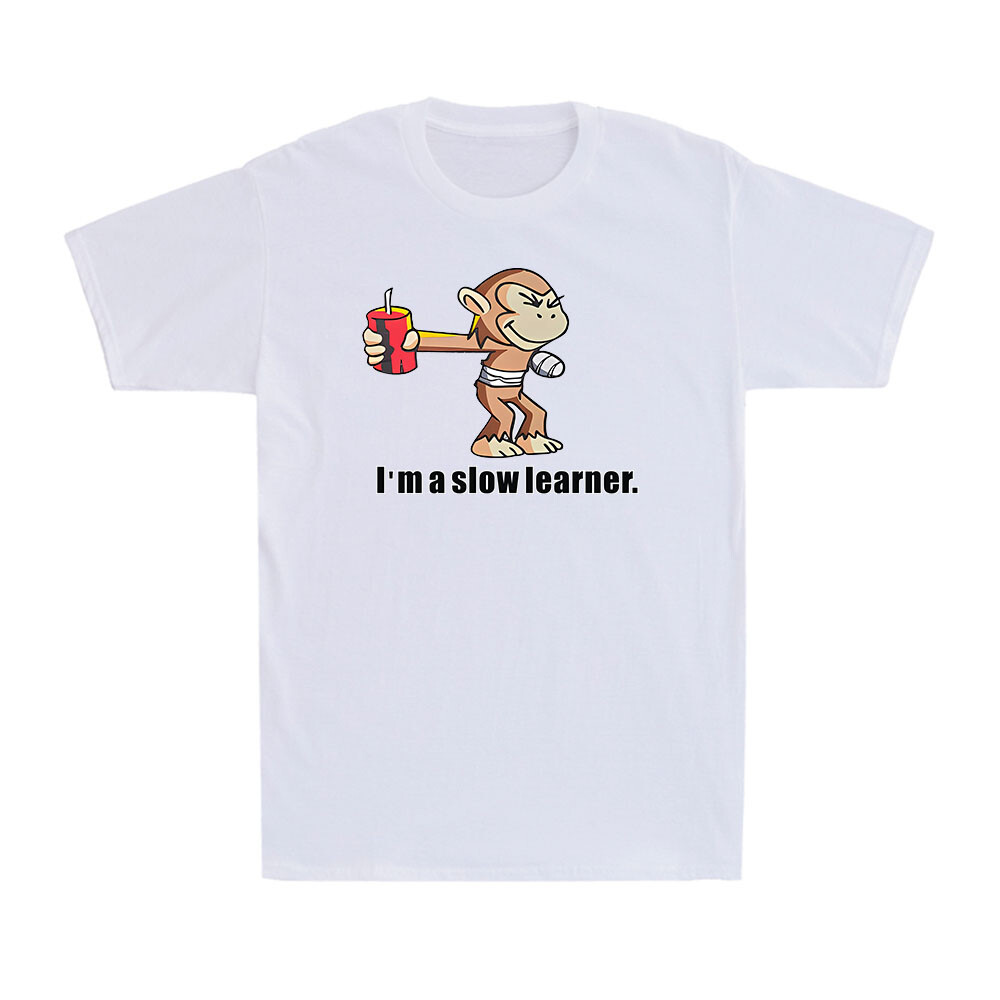 I'm A Slow Learner Injured Monkey Novelty Funny Gift Cartoon Men's T-Shirt gallery