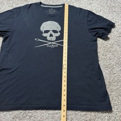 Vintage Y2k Marc Ecko Cut Sew Skull Bling Rhinestone T Shirt 2XL Grunge Black