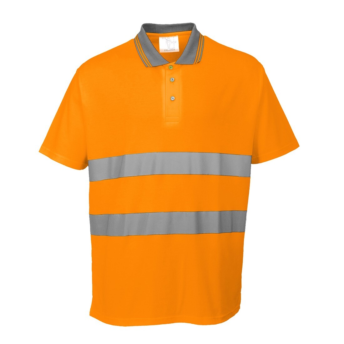Mens Hi Vis Cotton Comfort Polo Shirt High Visibility Safety Security Work Top gallery