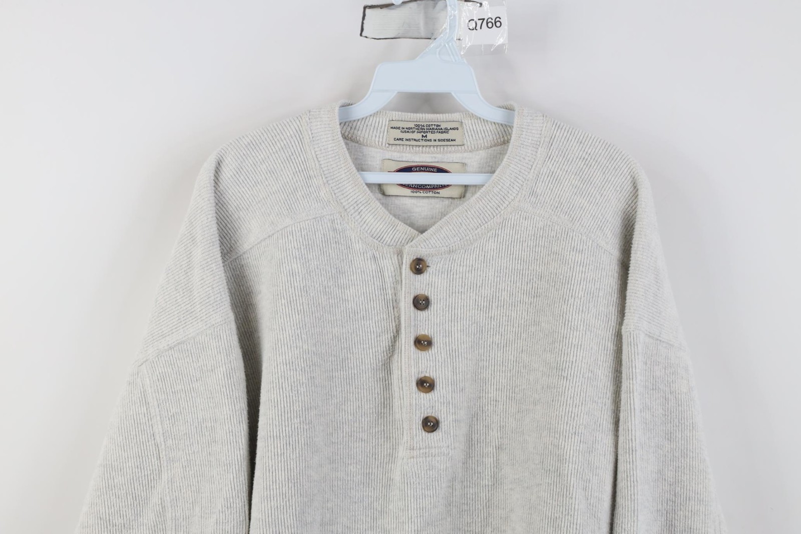 Vtg 90s Streetwear Mens Medium Baggy Heavyweight Ribbed Knit Henley T-Shirt USA gallery