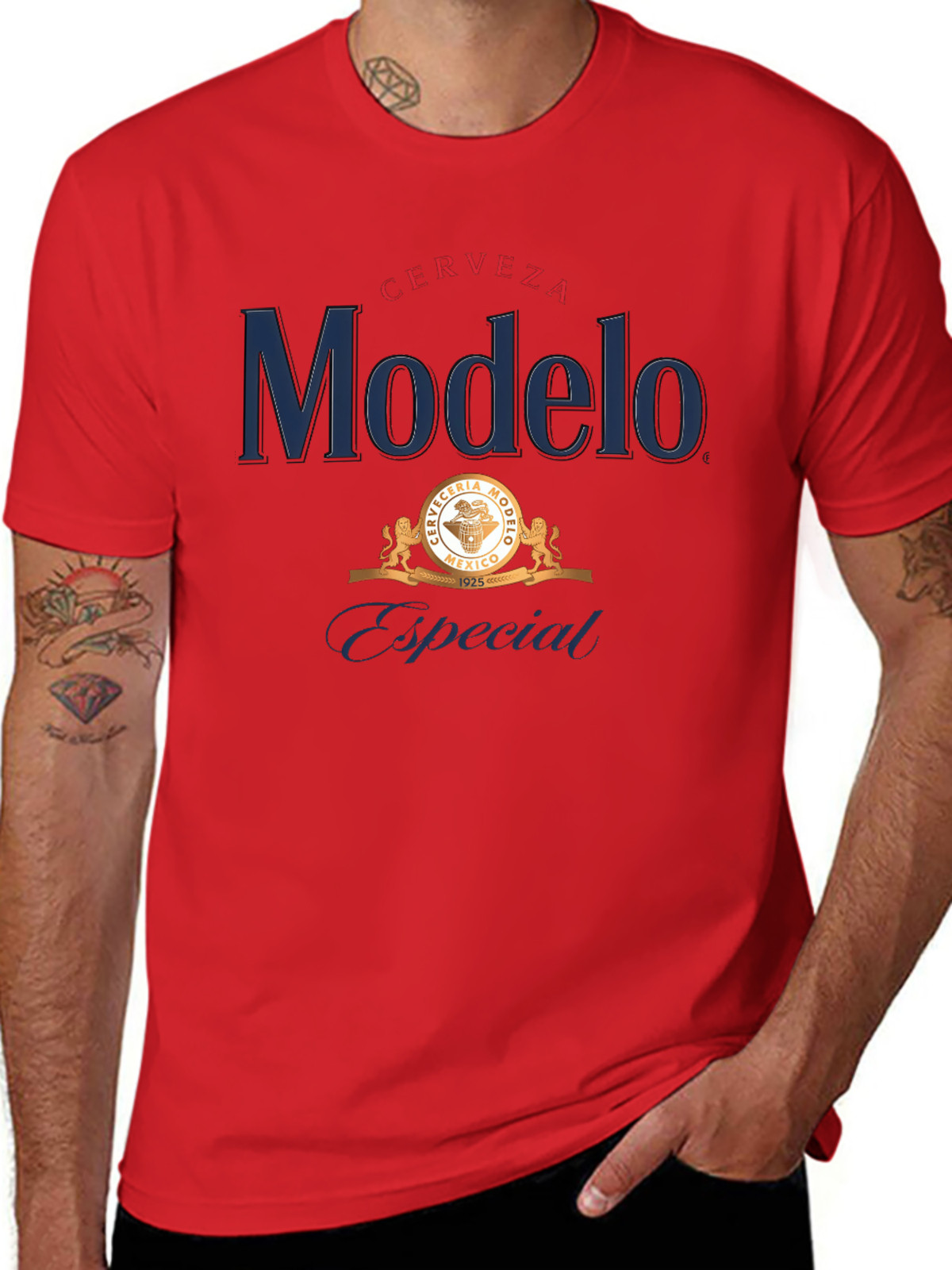 100% Cotton Modelo Men'S Premium Cotton T-Shirt - Casual Crew Neck Short Sleeve, gallery