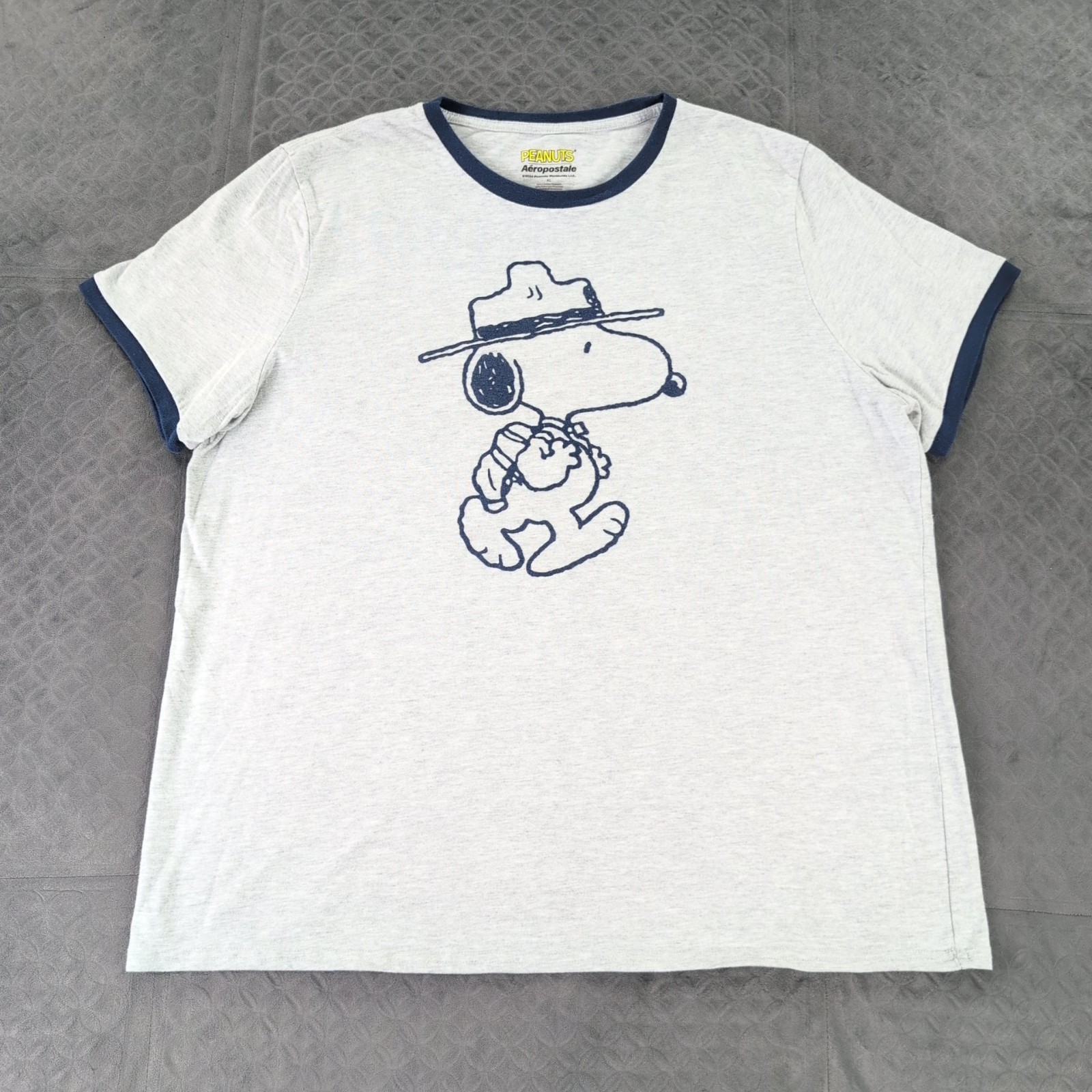 Peanuts x Aeropostale T Shirt Ringer Tee Snoopy Short Sleeve Men XL gallery