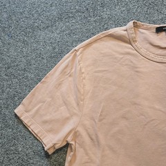Vince Shirt Men Size Medium Tan Pink Short Sleeve Crew Neck Heavy Capsule Casual