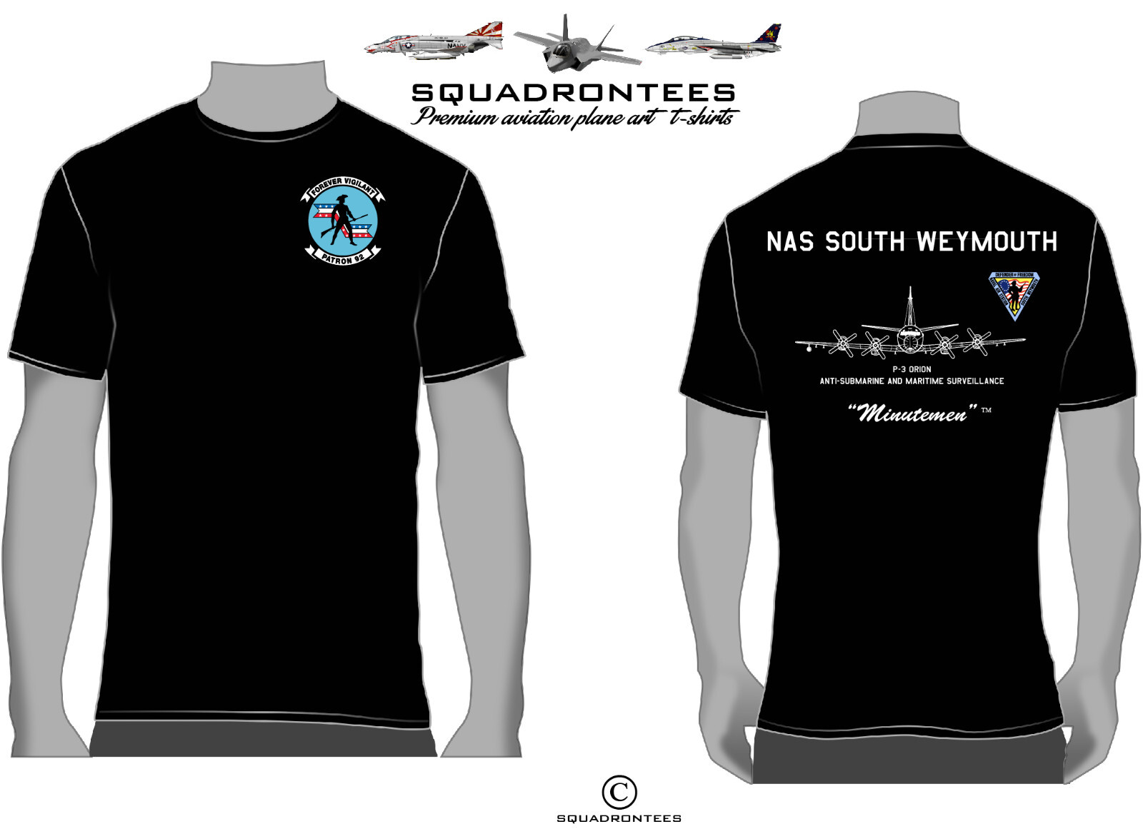 VP-92 Minutemen P-3 Orion Squadron T-Shirt D4, USN Licensed T-Shirt