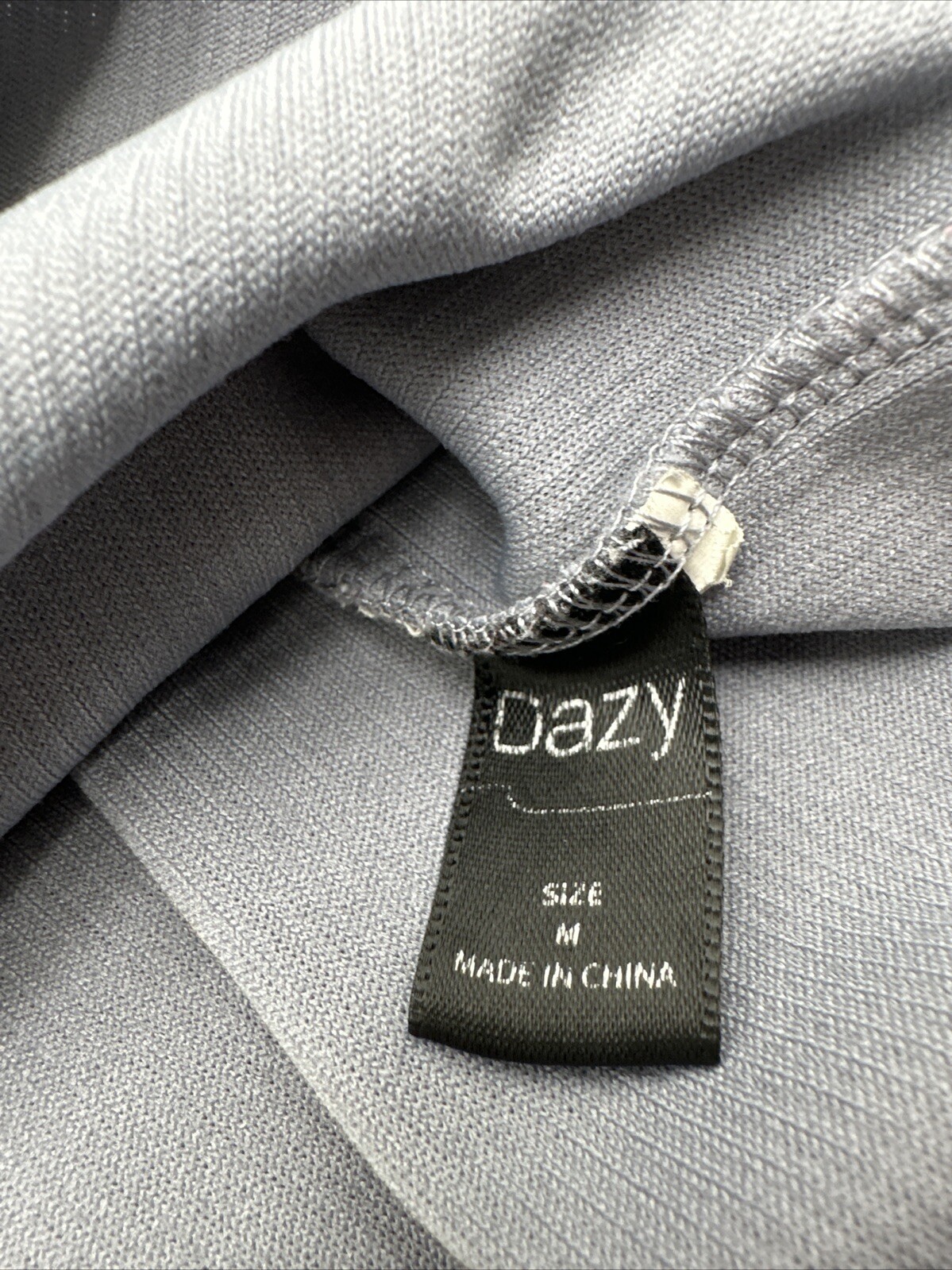 Dazy T-Shirt Men Medium Gray Solid High Neck..#17575 gallery