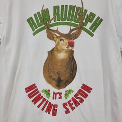Classic Teaze Medium Run Rudolph It’s Hunting Season Christmas Tshirt Festive